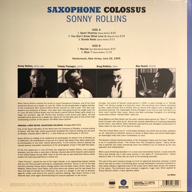 Sonny Rollins - Saxophone Colossus (Blue Vinyl)