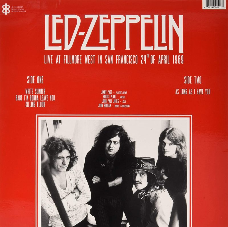 Led Zeppelin - Live At Fillmore West In San Francisco 24th of April 1969