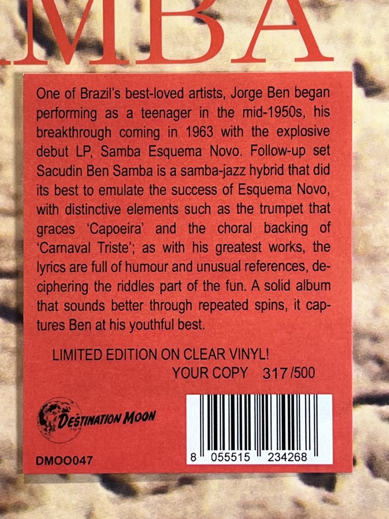 Jorge Ben - Sacundin Ben Samba (Clear Vinyl)