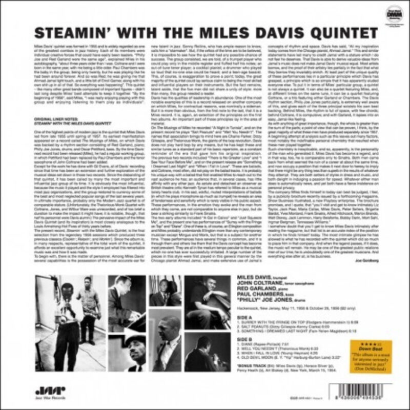Miles Davis – Steamin' With The Miles Davis Quintet - Imagem 2