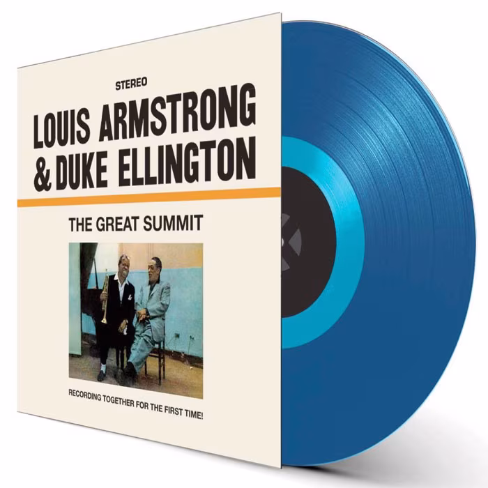 thegreatsummitw-dukeellington-coloredvinyl- Louis Armstrong & Duke Ellington – The Great Summit (Blue Vinyl) - Imagem 1