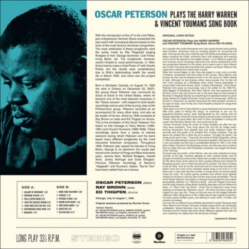 Oscar Peterson – Oscar Peterson Plays The Harry Warren & Vincent Youmans Song Book